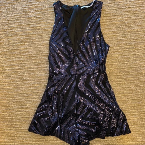 Urban Outfitters Navy & Black Sequin Romper - Picture 3 of 5